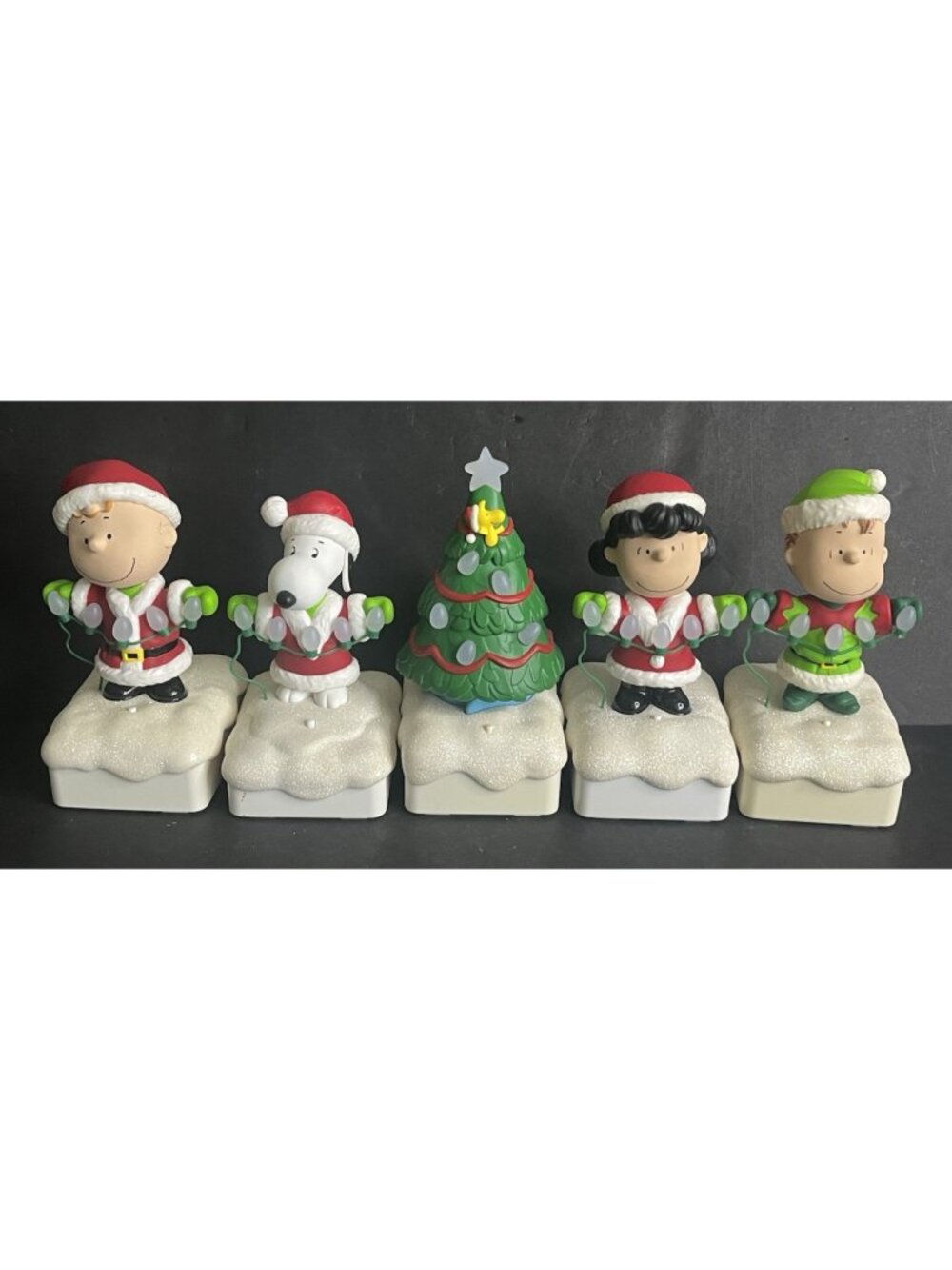 2015 Hallmark Peanuts Gang Christmas Wireless Band Light Show Set ALL TESTED